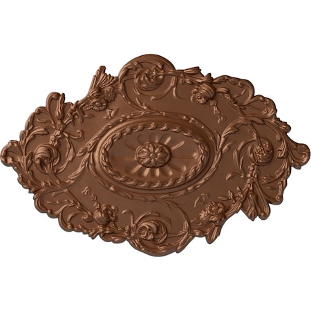 Ekena Millwork Strasbourg Ceiling Medallion, Hand-Painted Polished Copper, 30 1/2"W x 20"H x 1 1/2"P CM30SGPOS